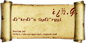 Ökrös Györgyi névjegykártya